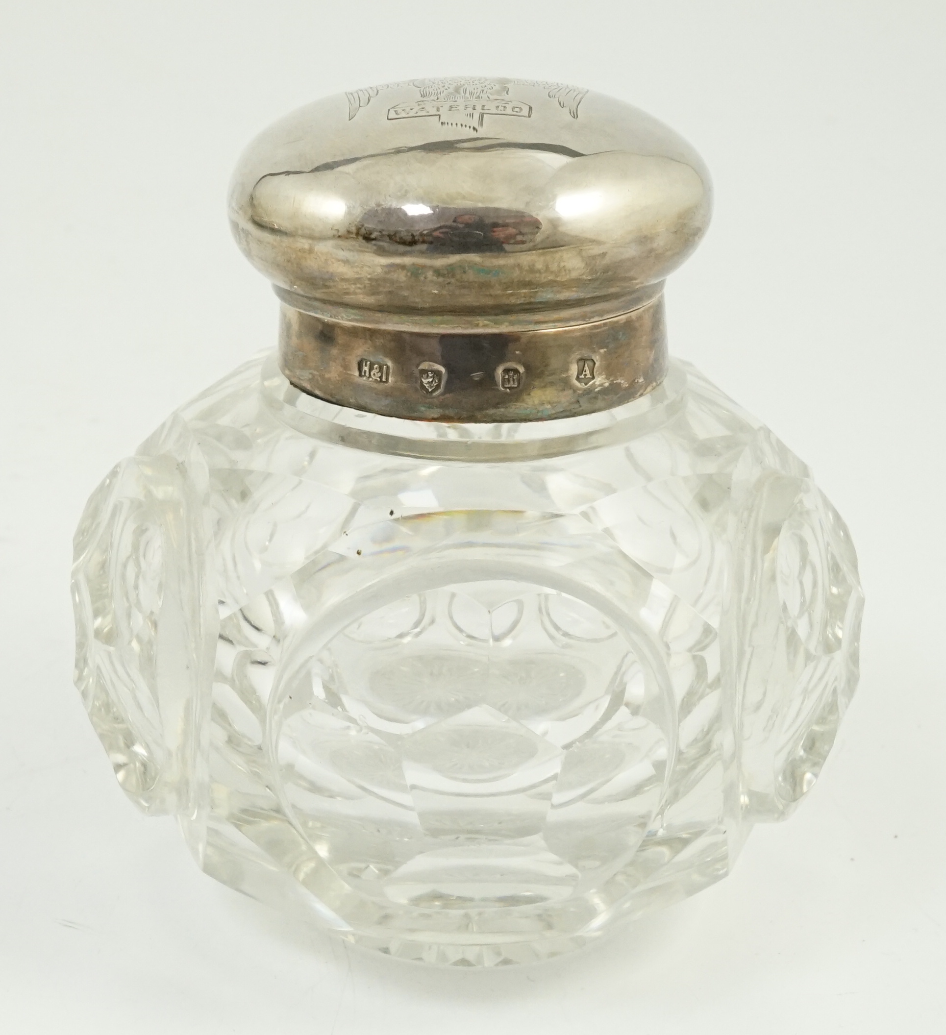 The Royal Scots Greys. An Edwardian silver Regimental inkstand. Hamilton & Inches, Edinburgh 1906